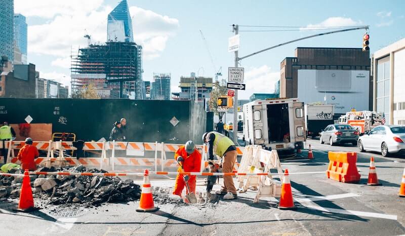 Photo of public works road construction