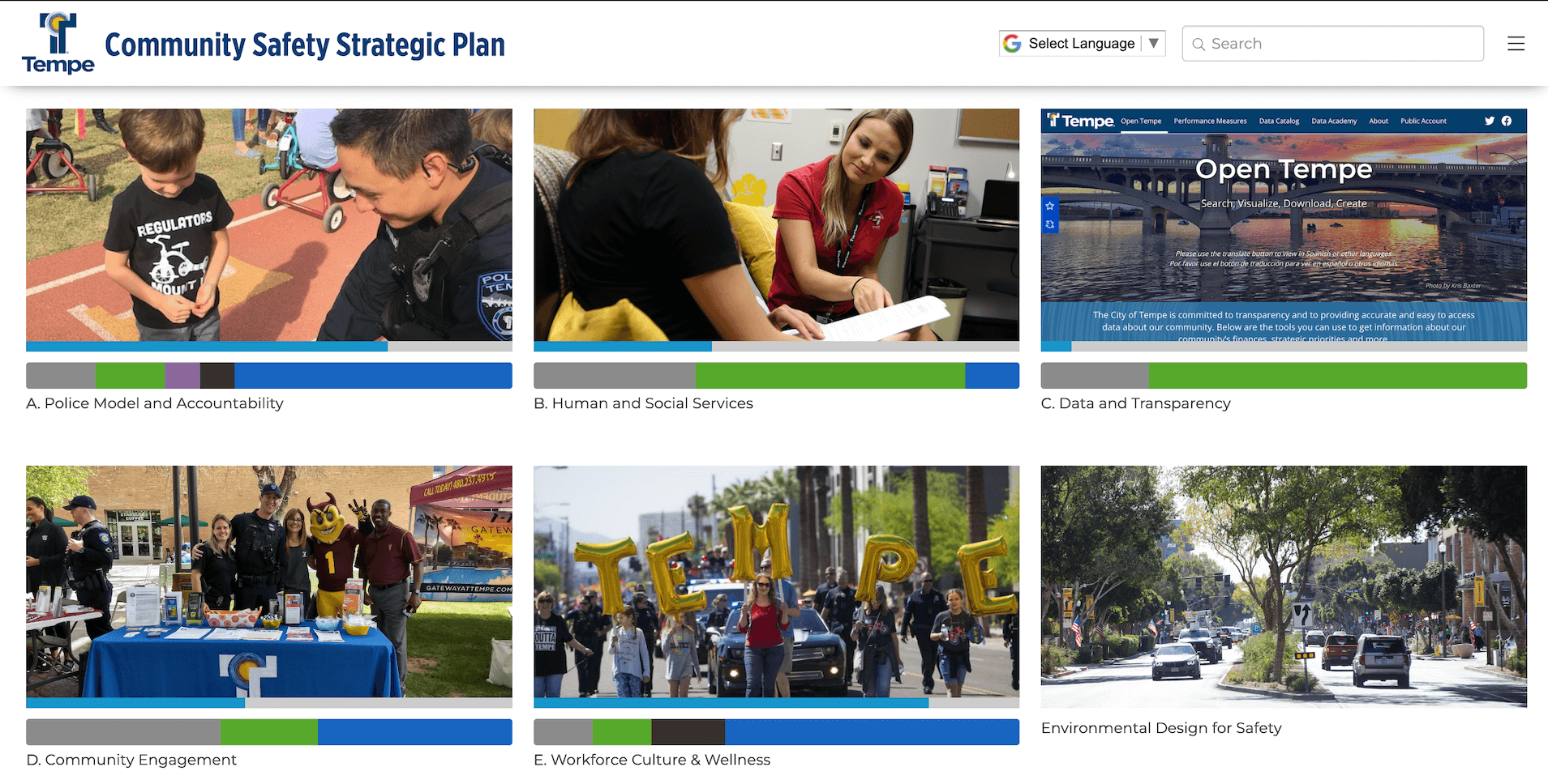 City of Tempe Community Safety Strategic Plan Public Dashboard