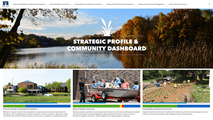 Screenshot of City of Minnetonka Public Dashboard