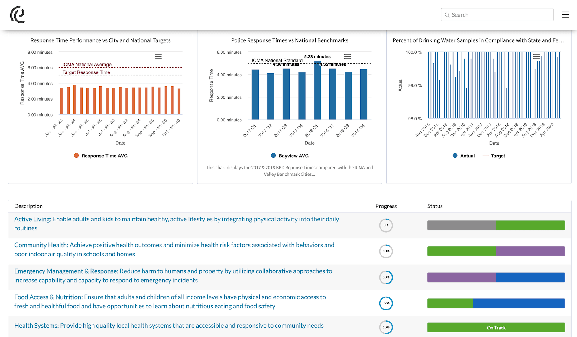 Bayview Texas Public and Community Health Strategic Plan Dashboard