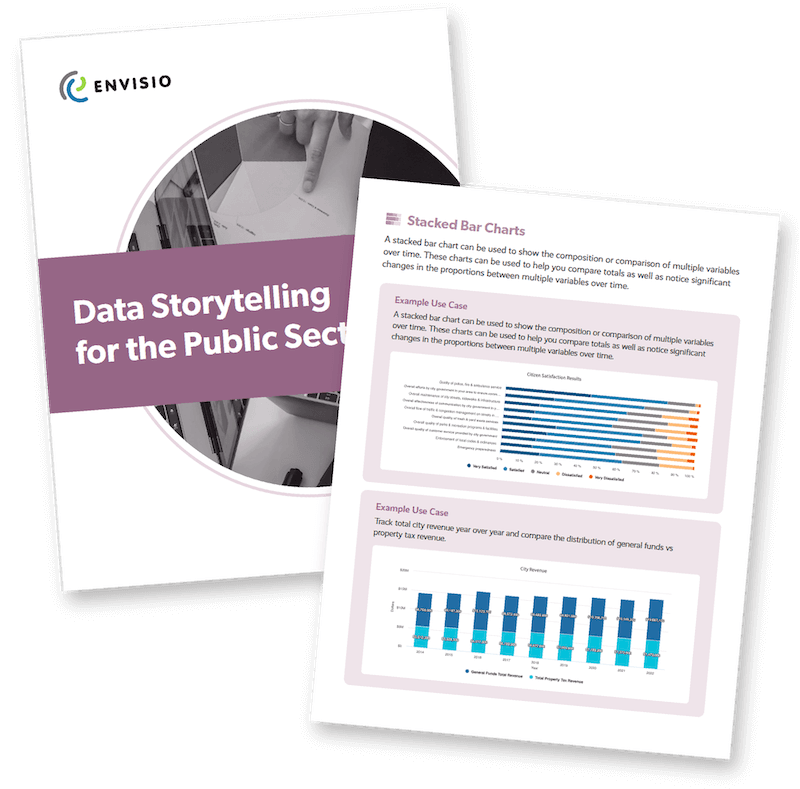 Front cover image of Envisio public sector data storytelling guide
